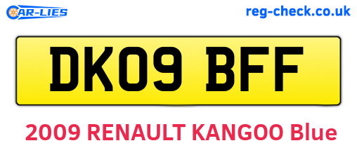 DK09BFF are the vehicle registration plates.