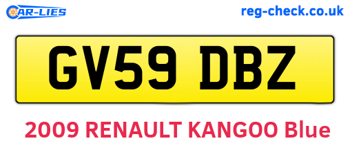 GV59DBZ are the vehicle registration plates.