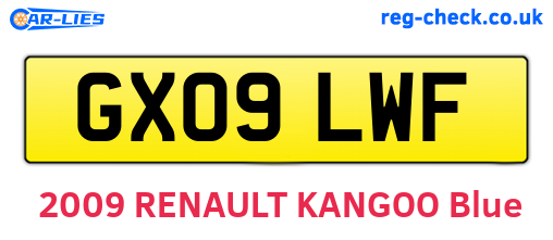 GX09LWF are the vehicle registration plates.