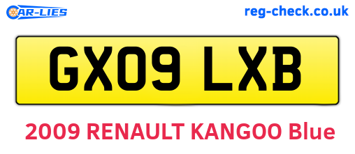 GX09LXB are the vehicle registration plates.