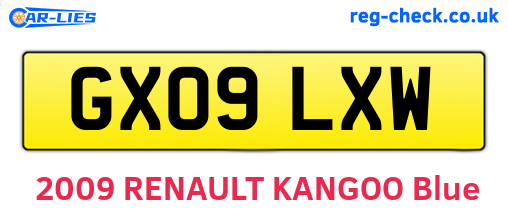 GX09LXW are the vehicle registration plates.