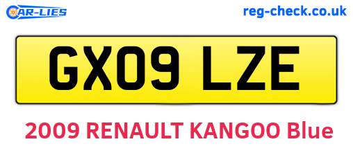 GX09LZE are the vehicle registration plates.