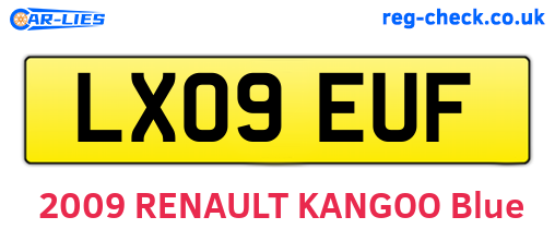 LX09EUF are the vehicle registration plates.