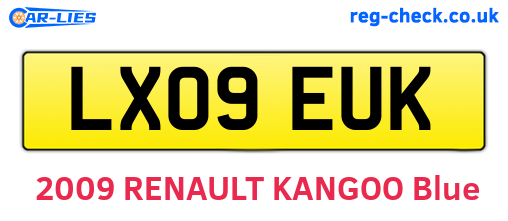 LX09EUK are the vehicle registration plates.