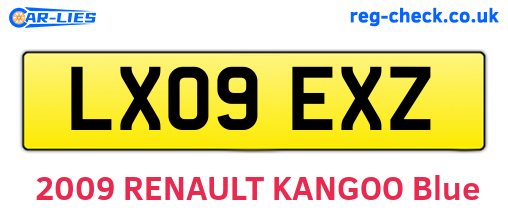 LX09EXZ are the vehicle registration plates.