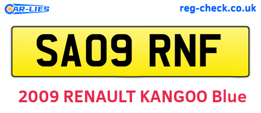 SA09RNF are the vehicle registration plates.