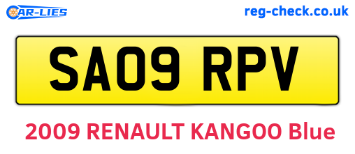 SA09RPV are the vehicle registration plates.