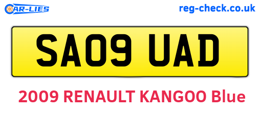 SA09UAD are the vehicle registration plates.
