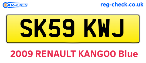 SK59KWJ are the vehicle registration plates.
