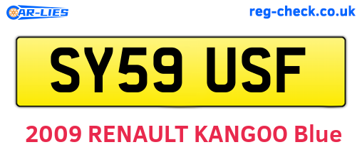SY59USF are the vehicle registration plates.