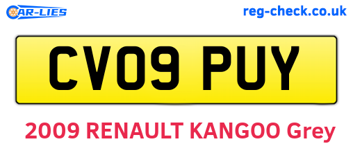 CV09PUY are the vehicle registration plates.