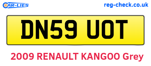 DN59UOT are the vehicle registration plates.