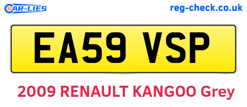 EA59VSP are the vehicle registration plates.