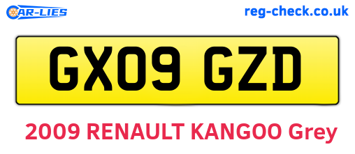 GX09GZD are the vehicle registration plates.