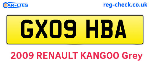 GX09HBA are the vehicle registration plates.