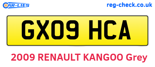 GX09HCA are the vehicle registration plates.