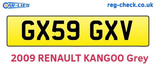 GX59GXV are the vehicle registration plates.
