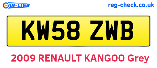 KW58ZWB are the vehicle registration plates.