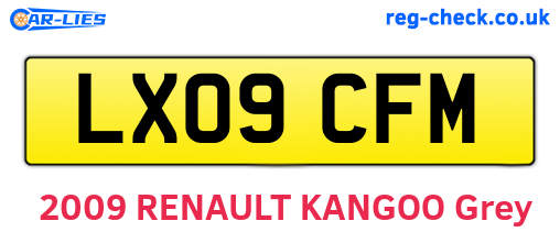 LX09CFM are the vehicle registration plates.