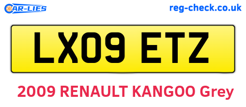 LX09ETZ are the vehicle registration plates.