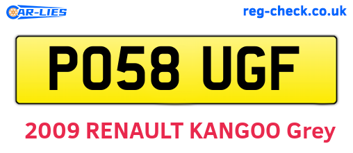 PO58UGF are the vehicle registration plates.