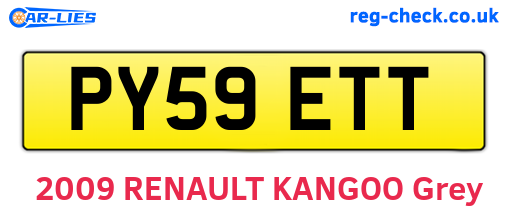 PY59ETT are the vehicle registration plates.