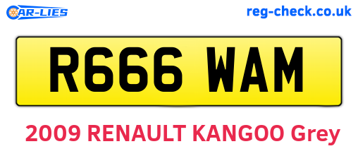 R666WAM are the vehicle registration plates.