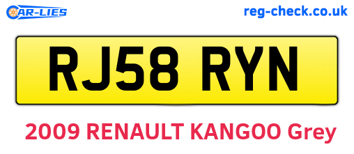 RJ58RYN are the vehicle registration plates.