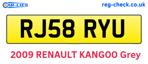 RJ58RYU are the vehicle registration plates.