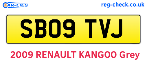 SB09TVJ are the vehicle registration plates.