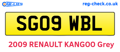 SG09WBL are the vehicle registration plates.