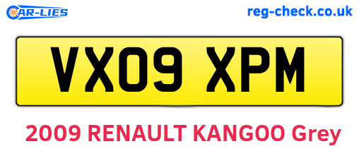VX09XPM are the vehicle registration plates.