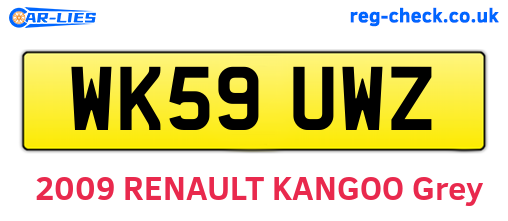 WK59UWZ are the vehicle registration plates.