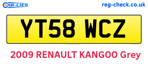 YT58WCZ are the vehicle registration plates.