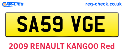 SA59VGE are the vehicle registration plates.