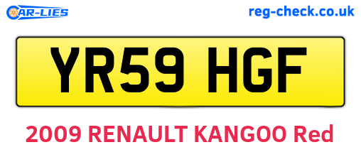 YR59HGF are the vehicle registration plates.