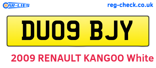 DU09BJY are the vehicle registration plates.