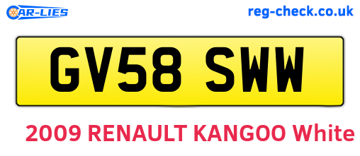 GV58SWW are the vehicle registration plates.