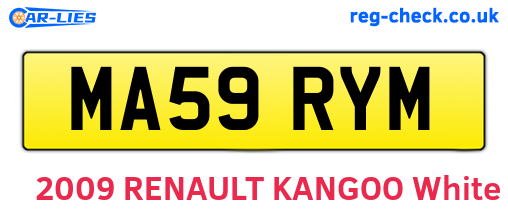MA59RYM are the vehicle registration plates.