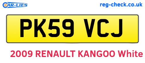 PK59VCJ are the vehicle registration plates.