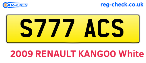 S777ACS are the vehicle registration plates.