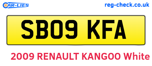 SB09KFA are the vehicle registration plates.