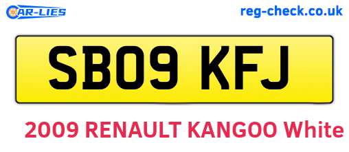 SB09KFJ are the vehicle registration plates.