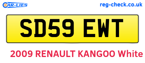 SD59EWT are the vehicle registration plates.