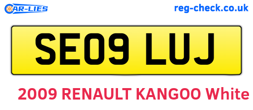 SE09LUJ are the vehicle registration plates.