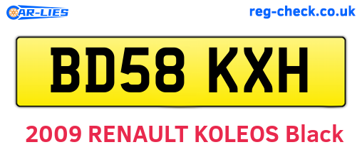 BD58KXH are the vehicle registration plates.