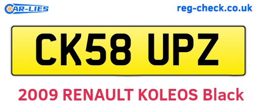 CK58UPZ are the vehicle registration plates.
