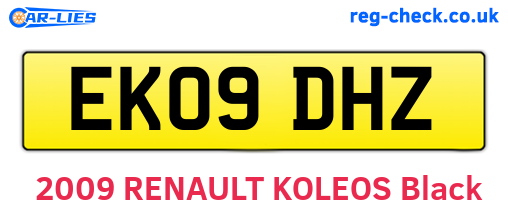 EK09DHZ are the vehicle registration plates.