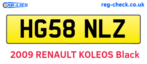 HG58NLZ are the vehicle registration plates.