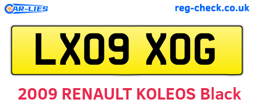 LX09XOG are the vehicle registration plates.